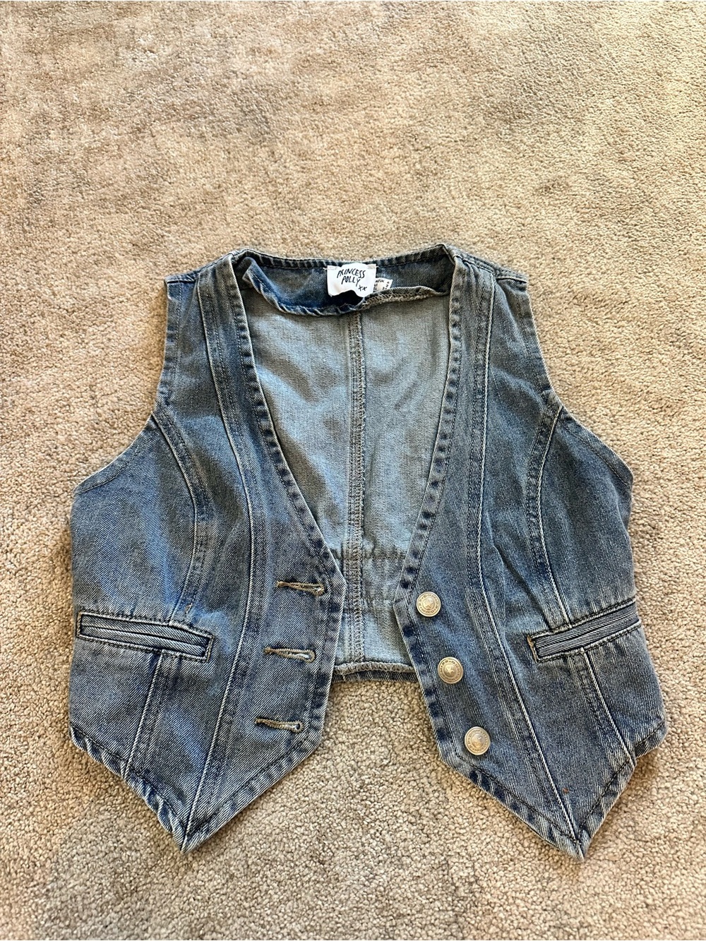 Princess Polly Light Blue Denim Vest